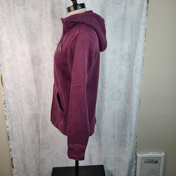 Carhartt burgundy full-zip long-sleeve spell out hoodie women's XS - Picture 3 of 15
